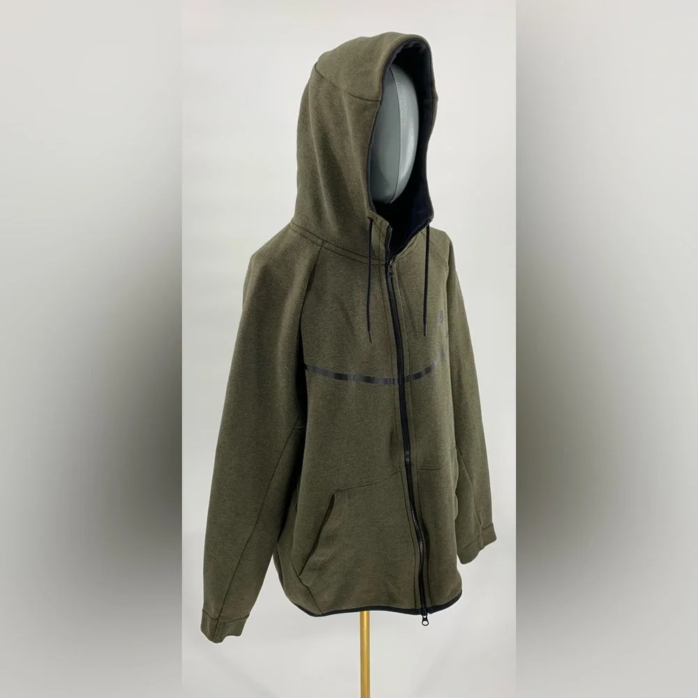 NIKE SPORTSWEAR Tech Fleece Windrunner Hoodie, Medium Olive - Sz XL - Picture 4 of 16